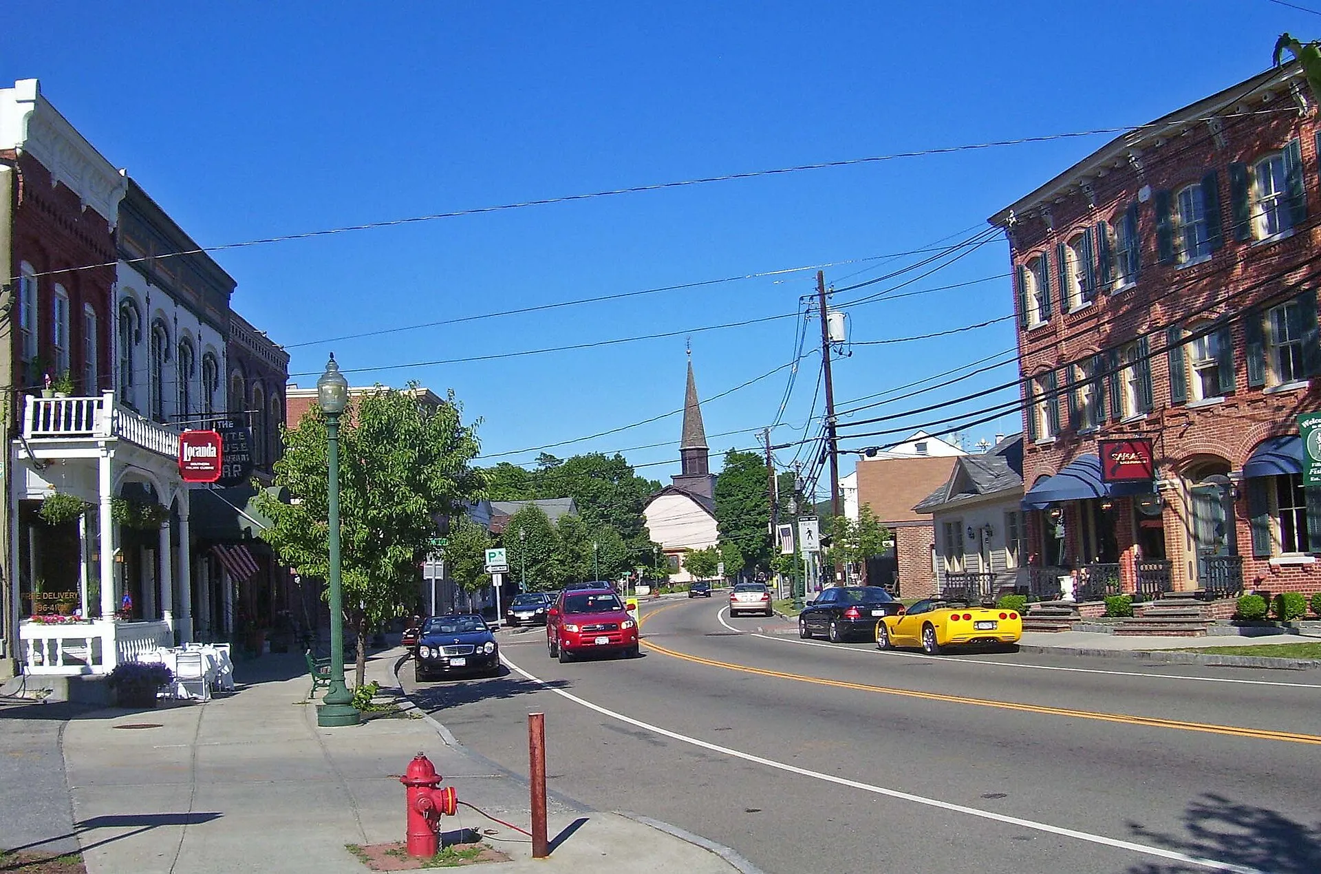 Main Street (NY 52) in the village of Fishkill, NY, USA, part of the federal historic district