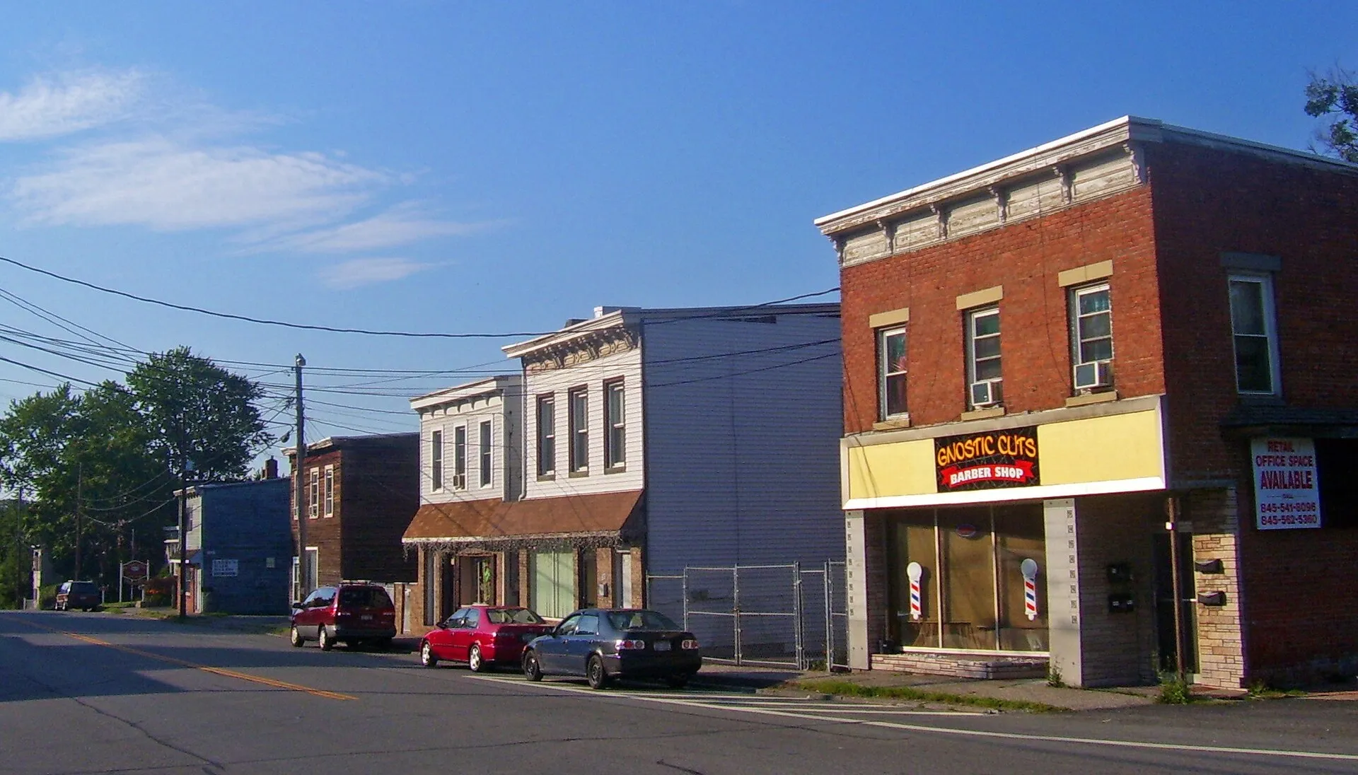 Downtown New Windsor , NY, USA, looking north along US 9W