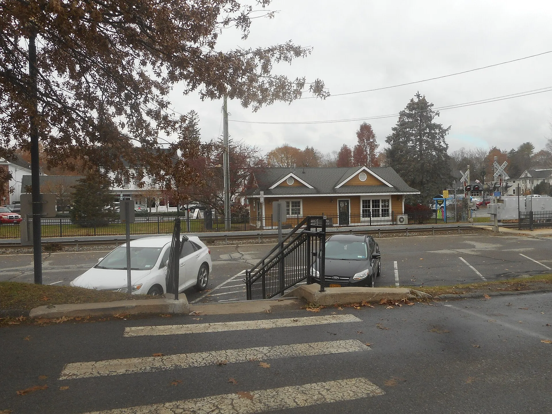 The former Pawling New York Central Railroad station house sits across the tracks at the Pawling Metro-North station in the Village of Pa