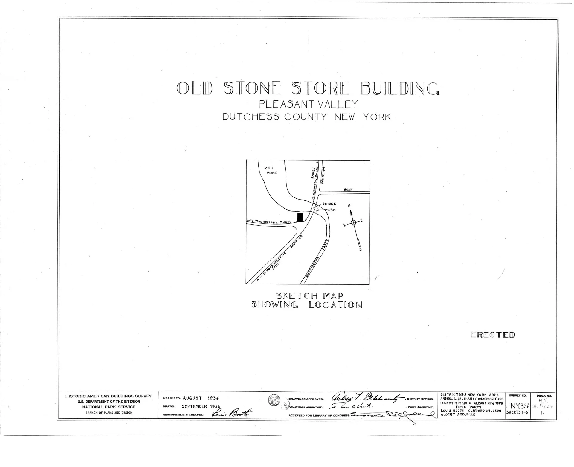 Old Stone Store Building, State Route 44, Pleasant Valley, Dutchess County, NY HABS NY,14-PLEAV,1- (sheet 0 of 6).tif