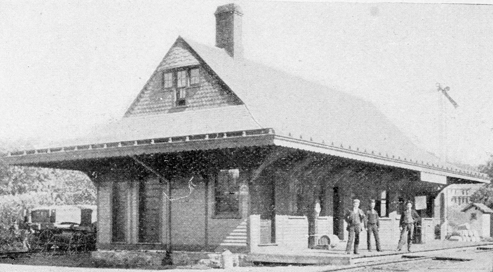 Stanfordville station on the Philadelphia, Reading and New England Railroad around 1897