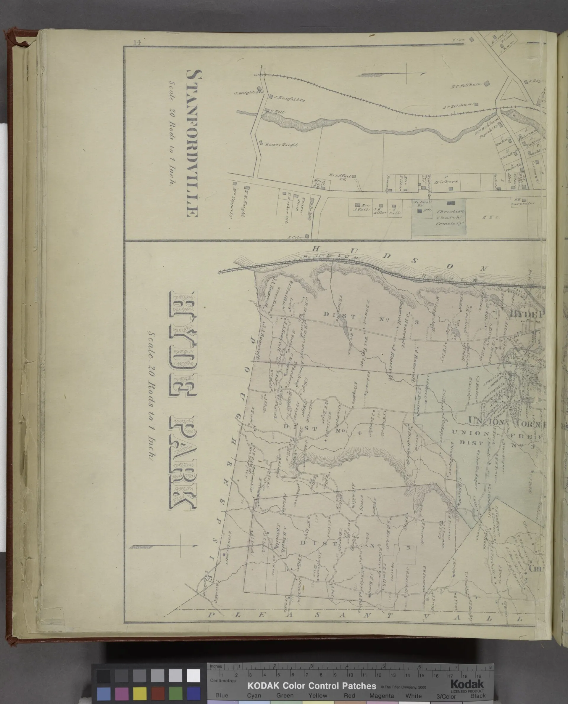 Stanfordville (Village); Hyde Park (Township); Bandall (Village) — 1876 atlas map from NYPL Digital Collections