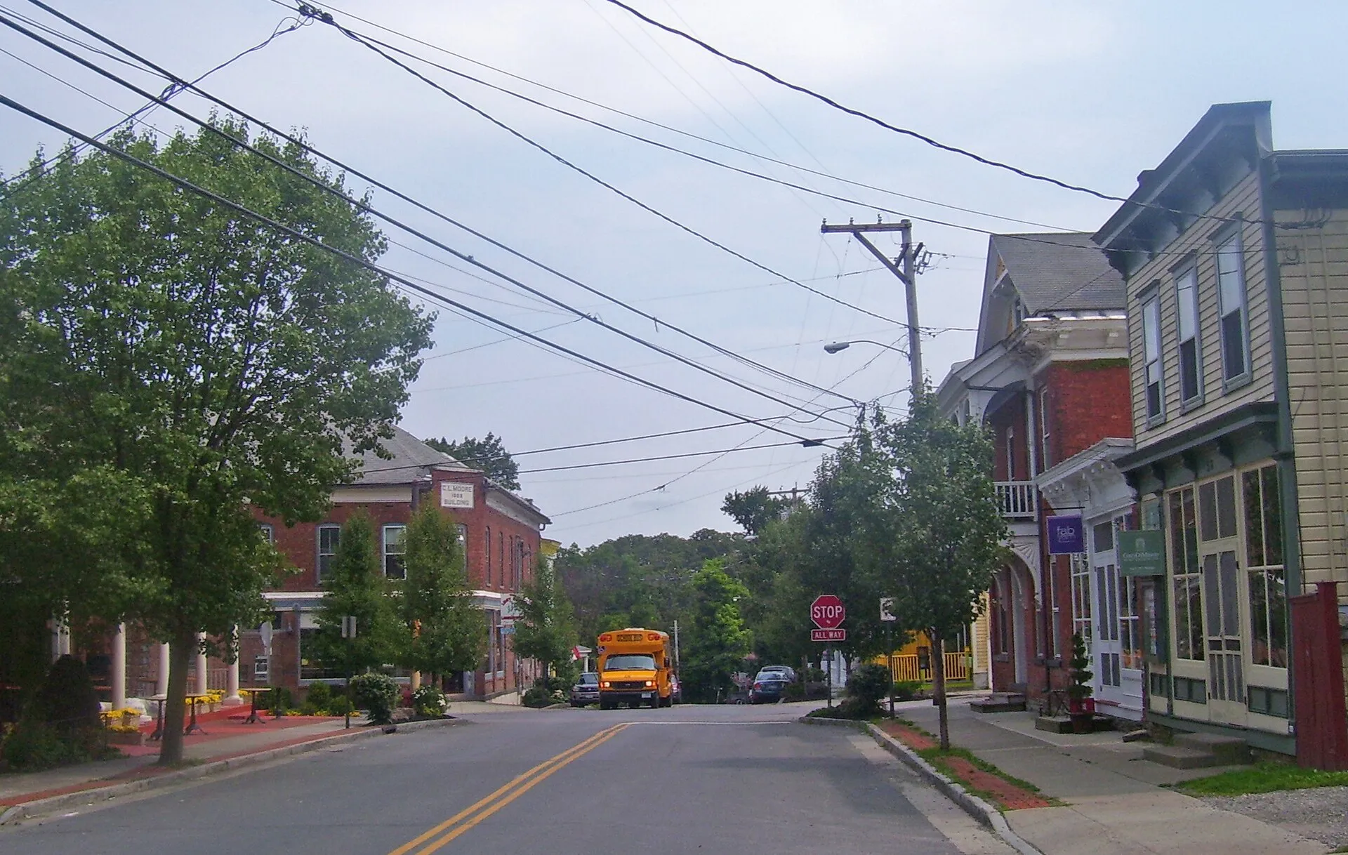 View east along Broadway in Tivoli, NY, USA
