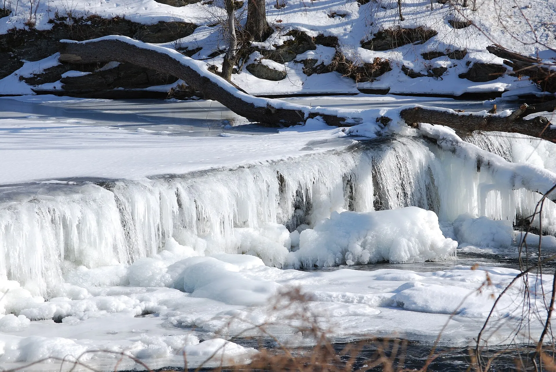 A frozen waterfall on the Wappinger Creek, Dutchess County, New York