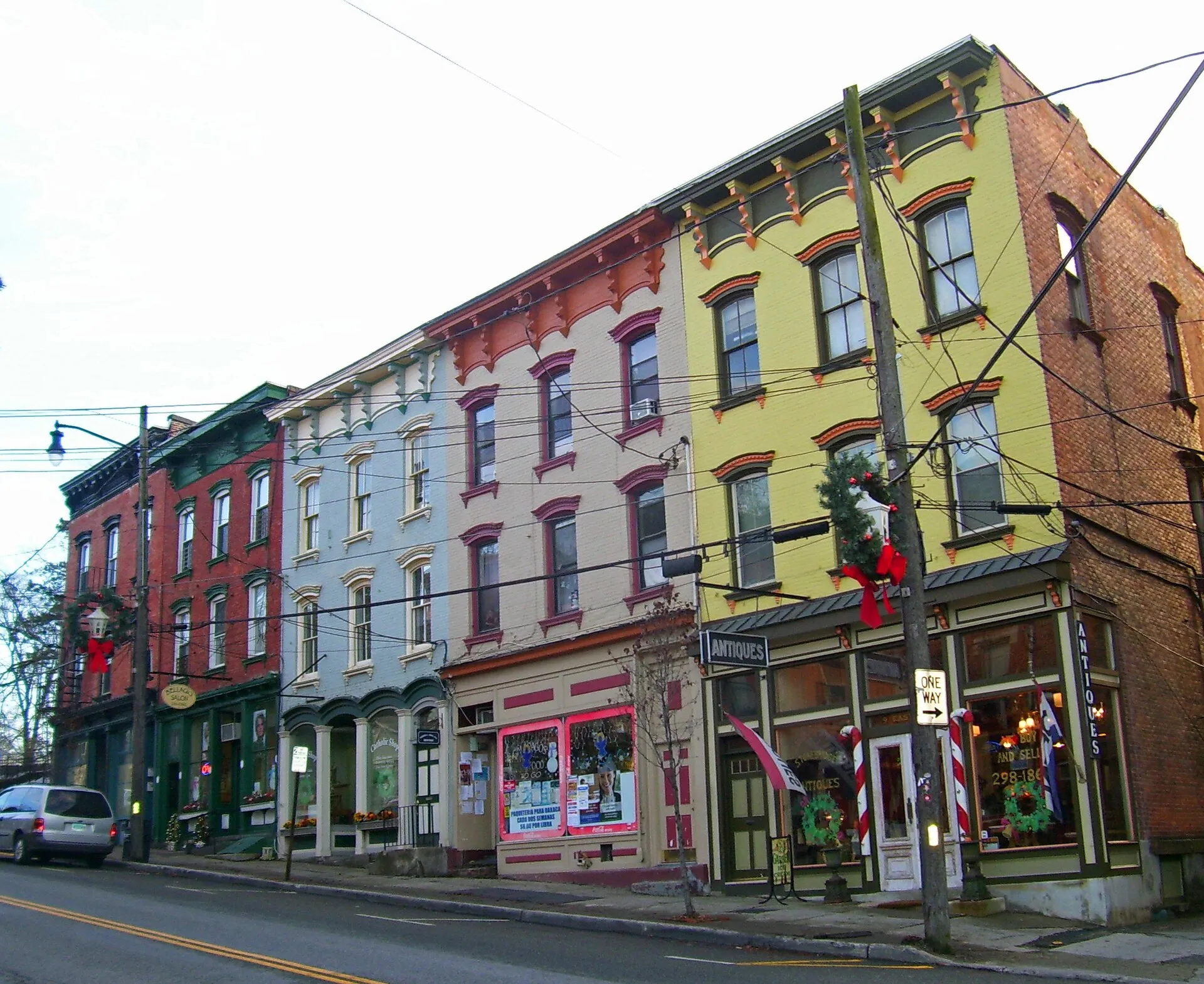 Buildings in downtown Wappingers Falls, NY, USA, part of the Wappingers Falls Historic District