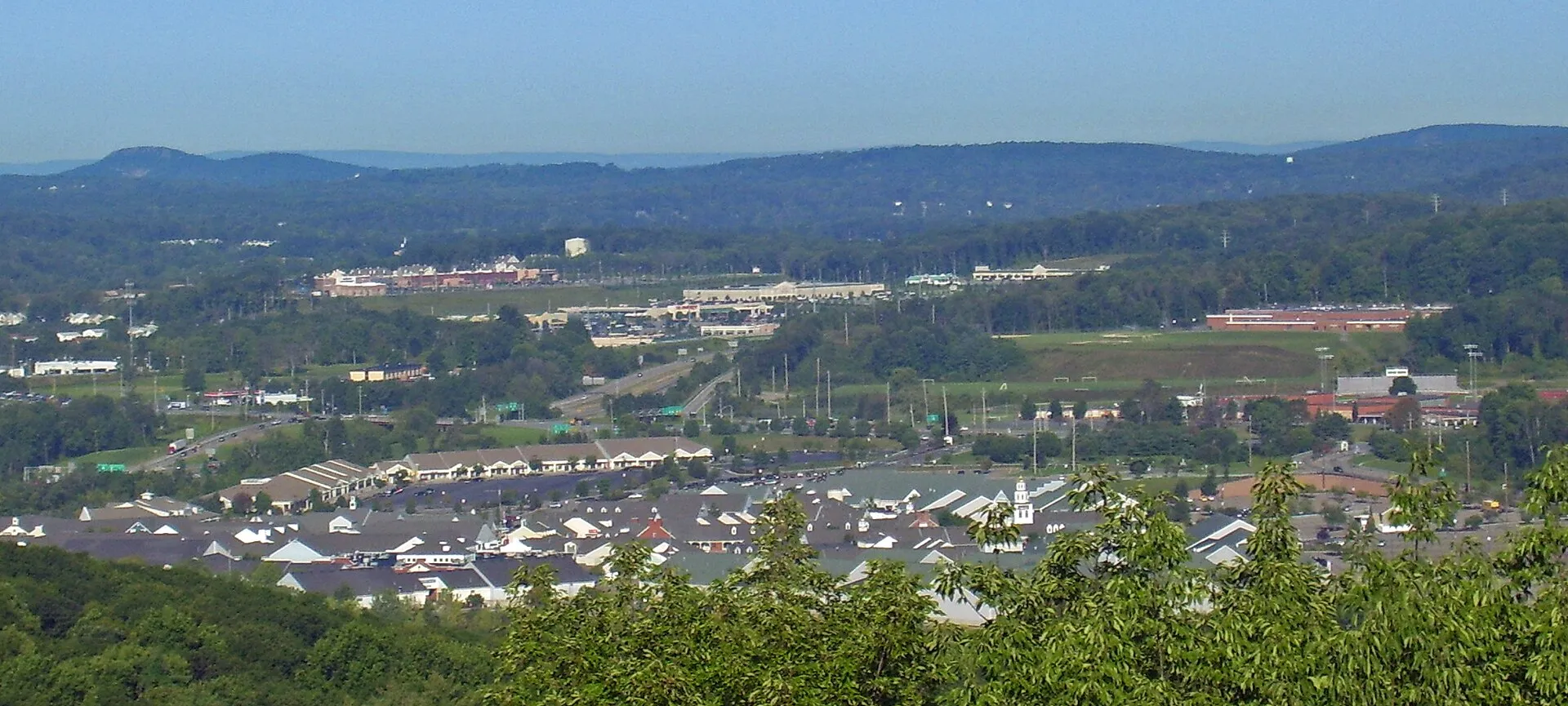 Woodbury Commons seen from overlook on westbound US 6