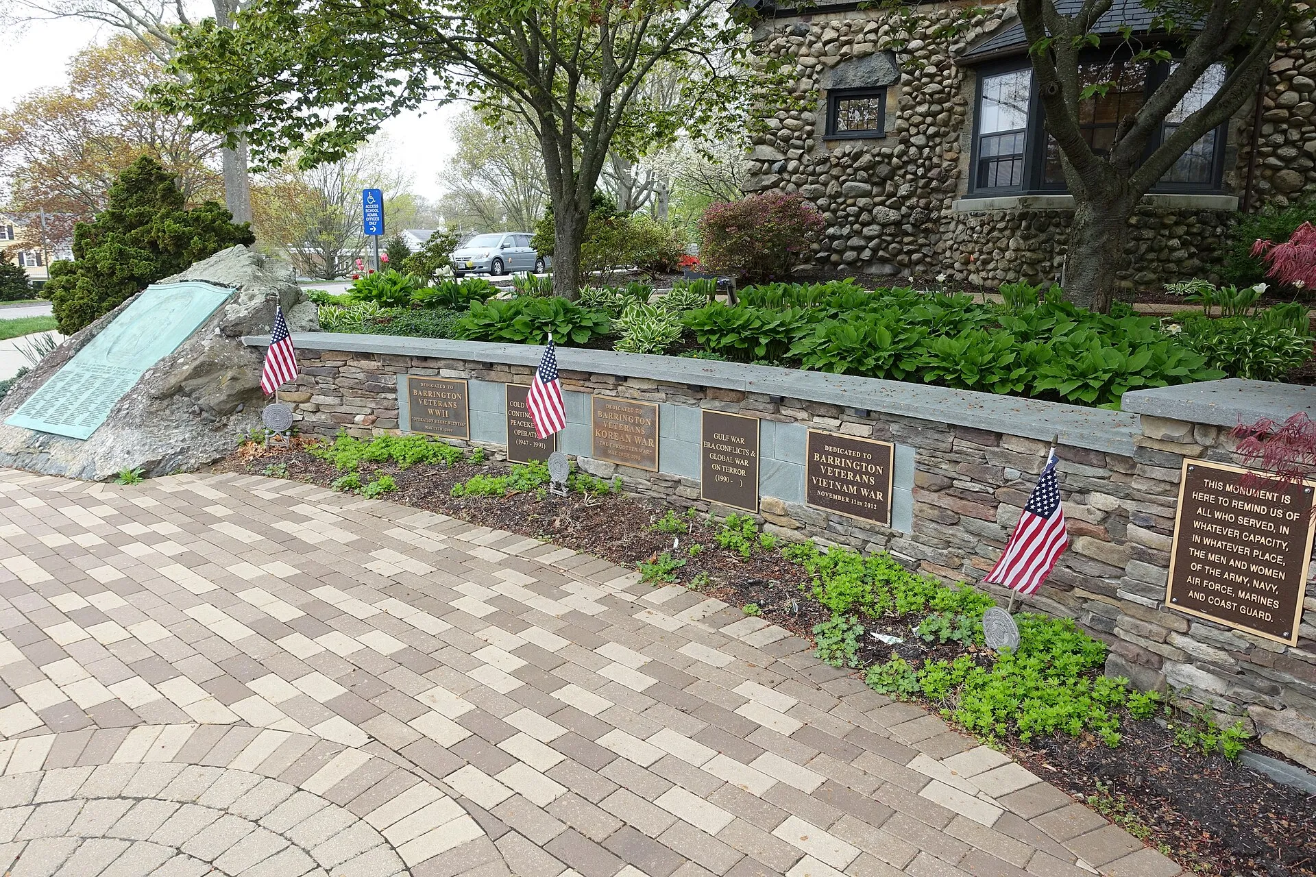 War memorials - Barrington, Rhode Island, USA.
