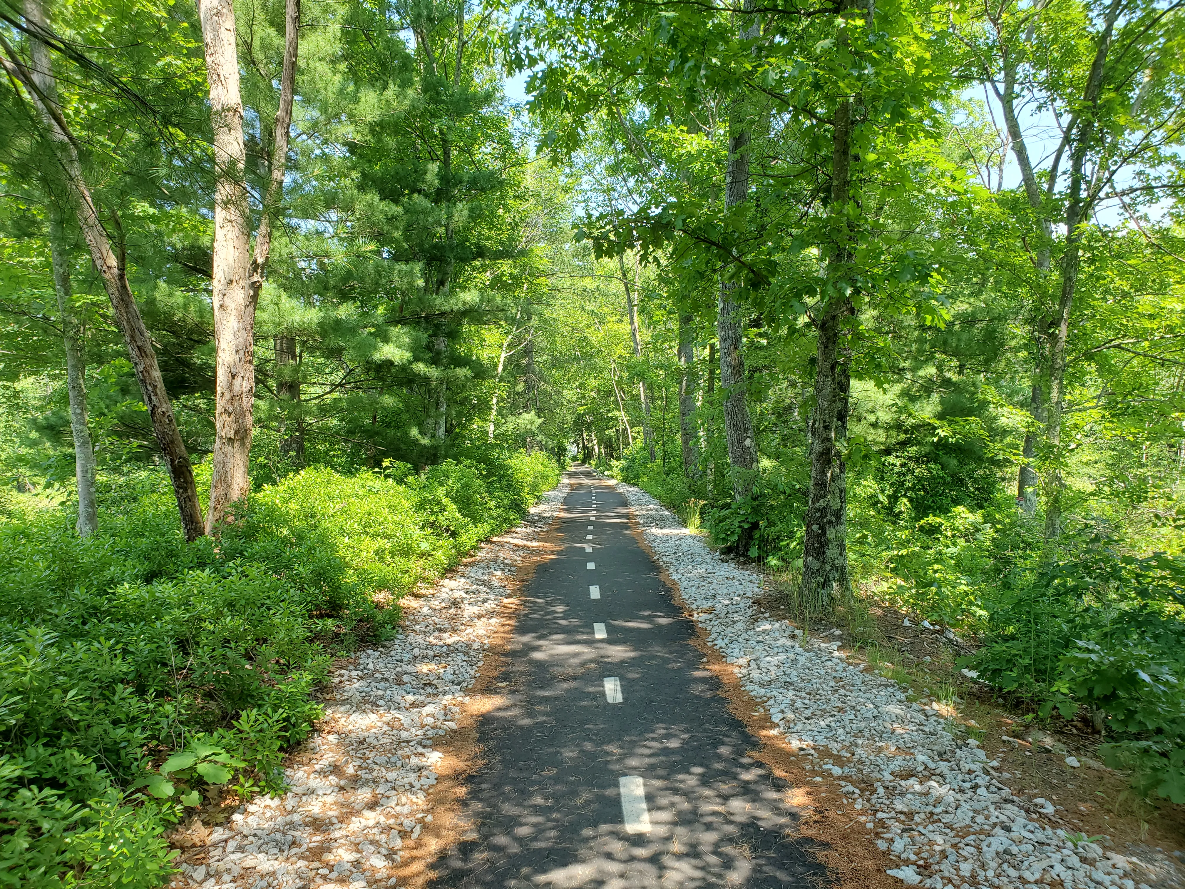 The newly-opened bike path at Oakland Park, Burrillville, June 2021.