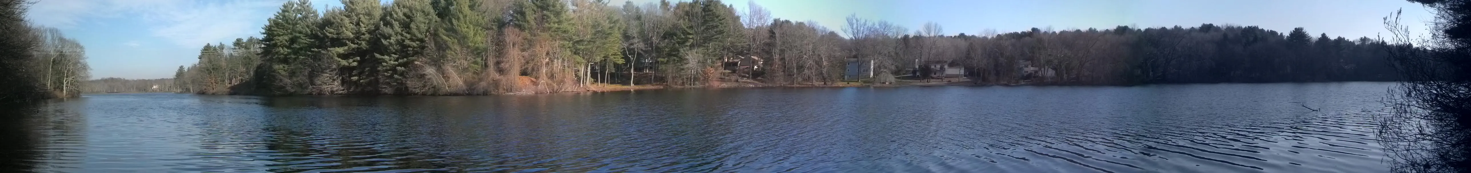 Panoramic view of Miscoe Lake, Cumberland, Rhode Island.