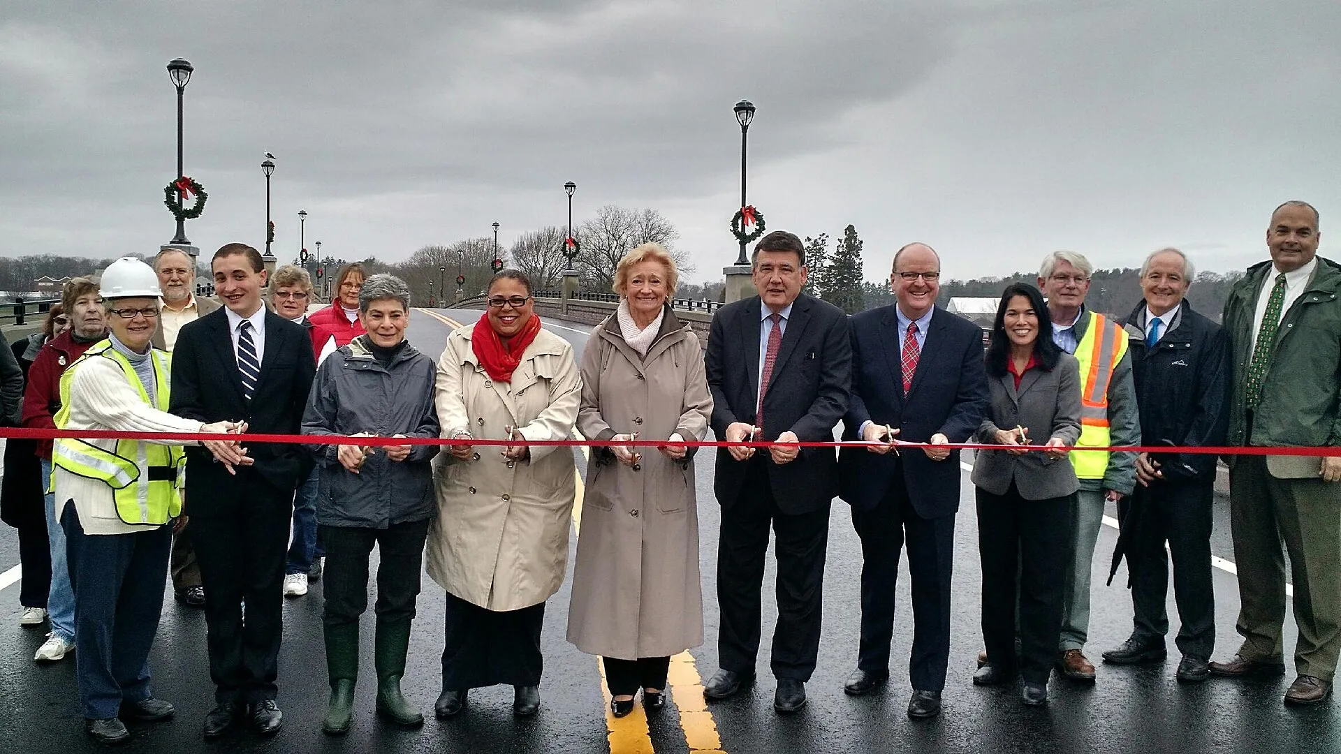 Highway Administratot Tom Tinlin joins MassDOT staff, Senator Pacheco, Rep. Haddad and Rep. Orrall for the Berkley-Dighton Bridge ribbon cutting!.