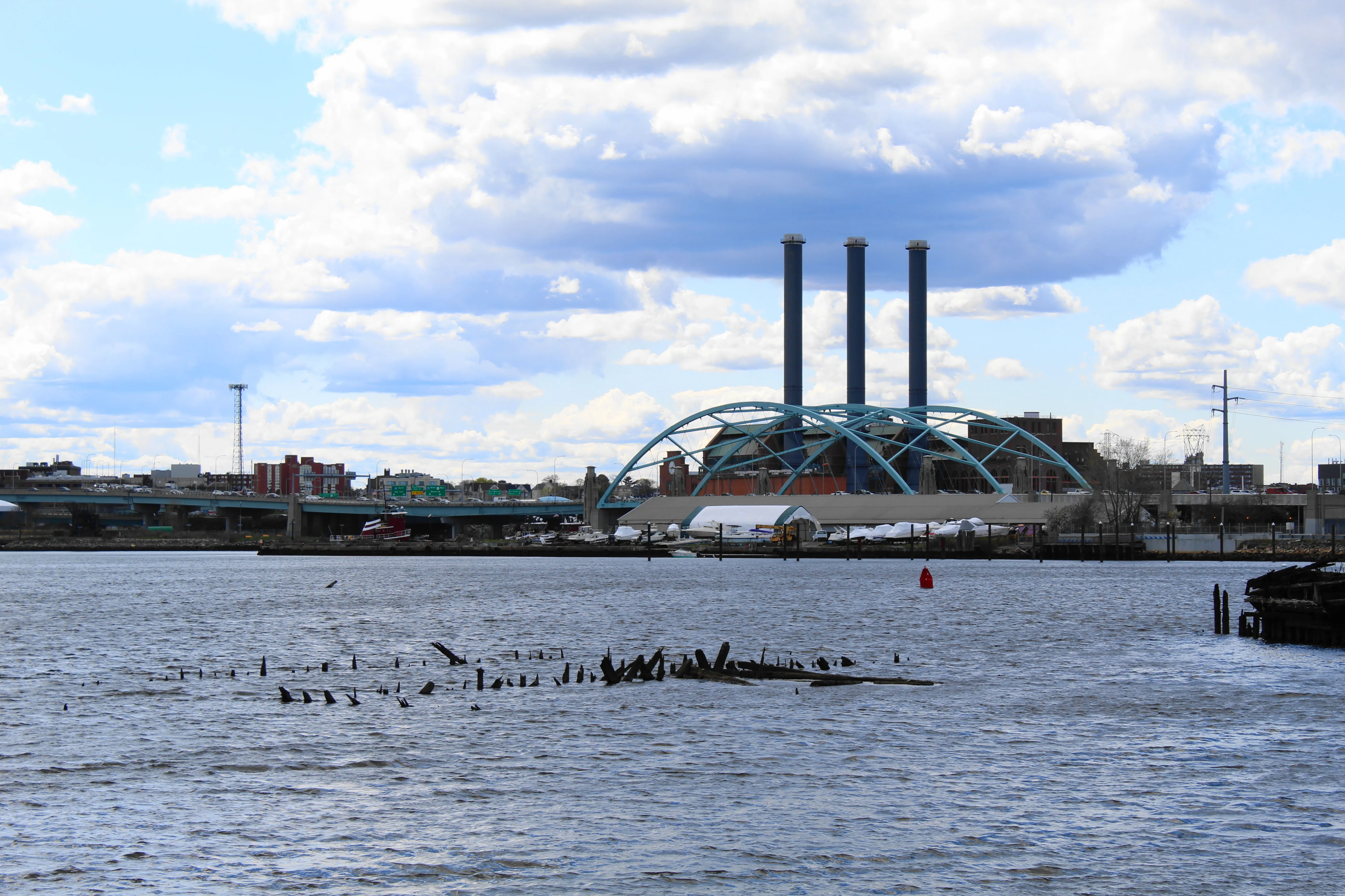 The Iway Bridge, from East Providence, Rhode Island.