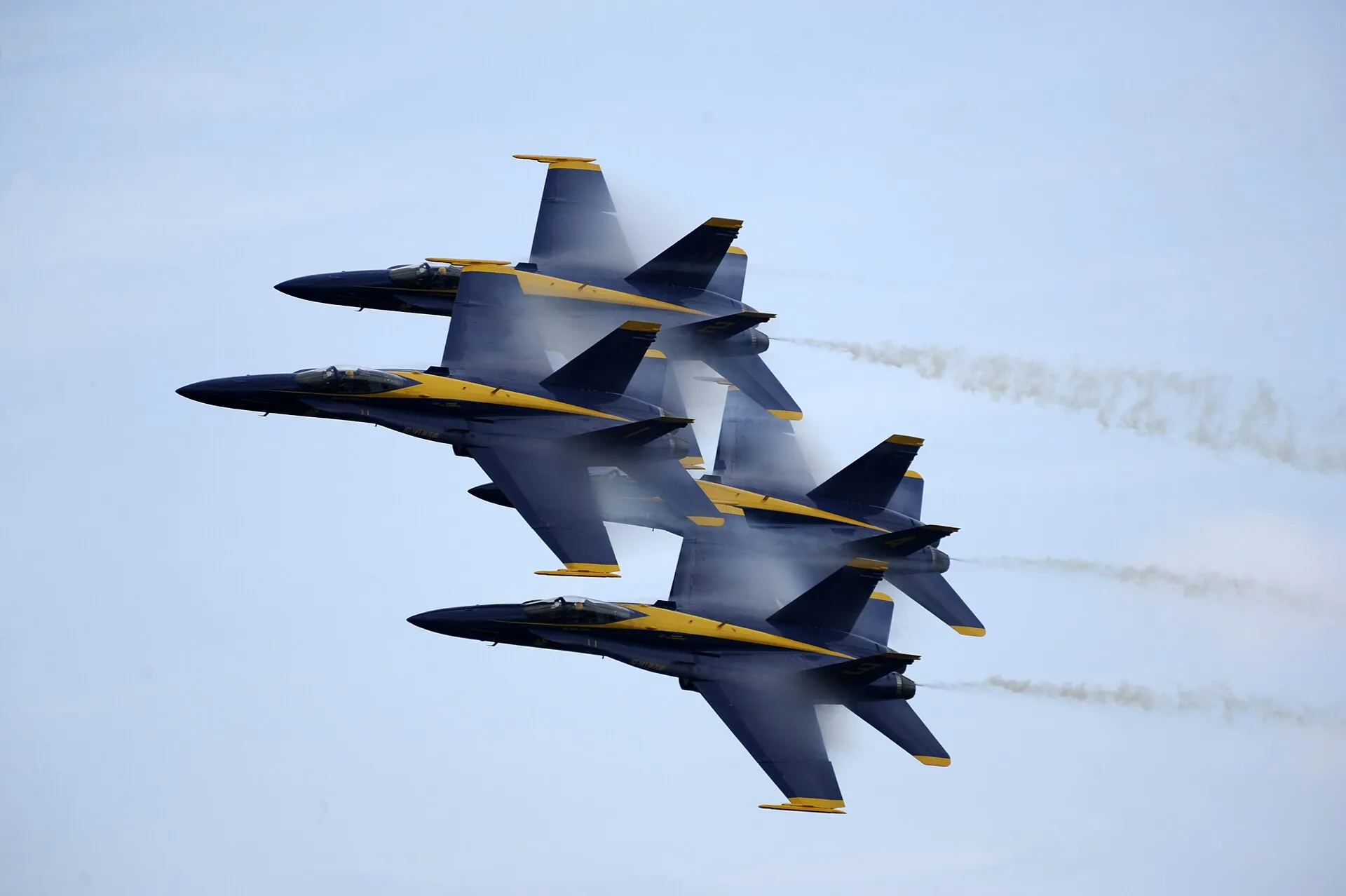 NORTH KINGSTOWN, R.I. (June 26, 2011) The U.S. Navy flight demonstration squadron, the Blue Angels, perform a Diamond 360 at the Rhode Island National Guard Open….