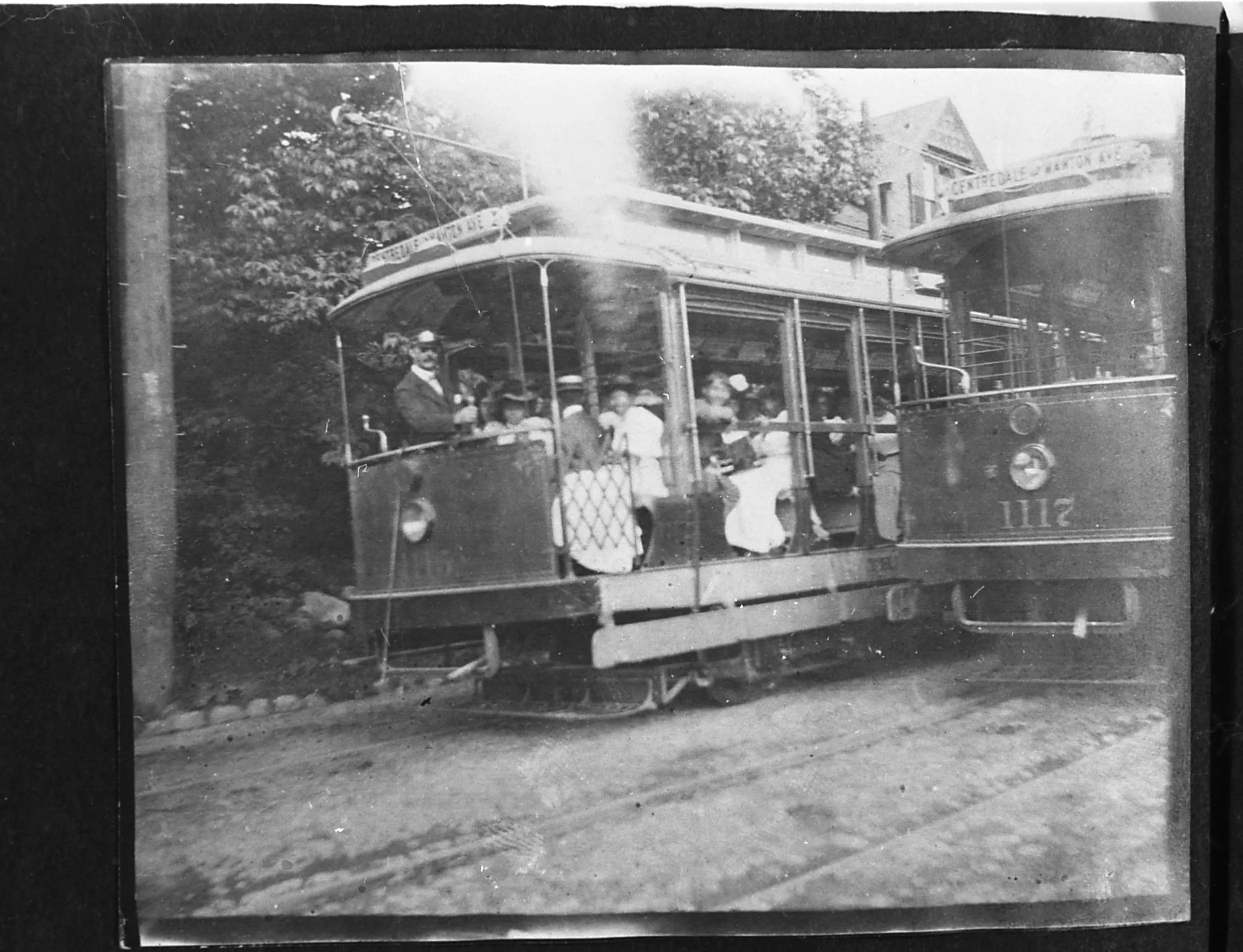 Two streetcars on the Centredale via Manton Avenue line (built 1905 for the Rhode Island Company).