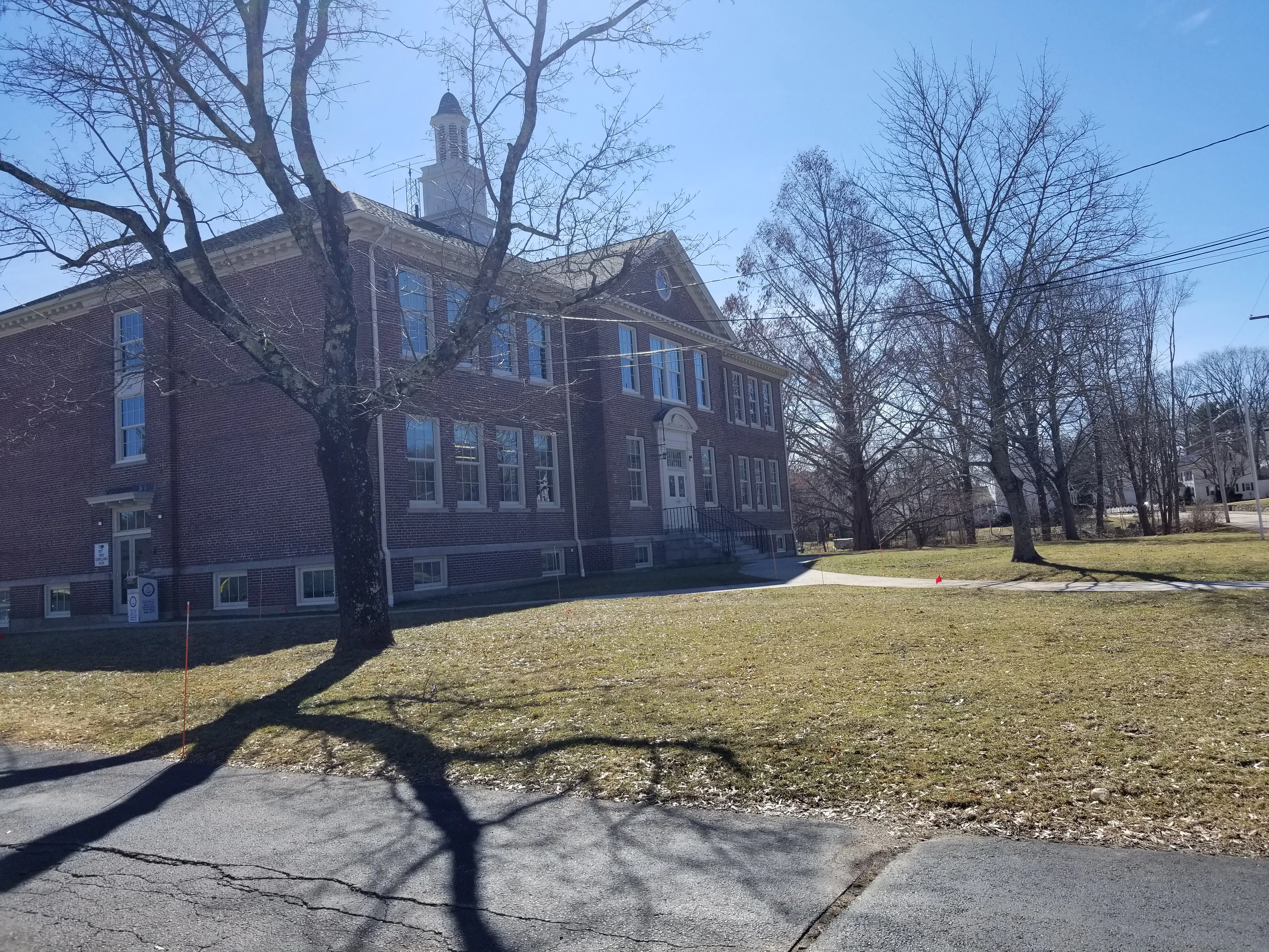 Kendall Dean School building and Town Hall, Slatersville, North Smithfield.