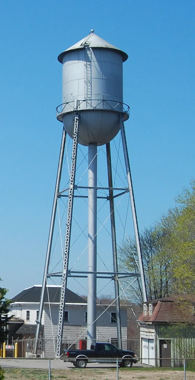 Mill water tower in Kenyon, Rhode Island.
