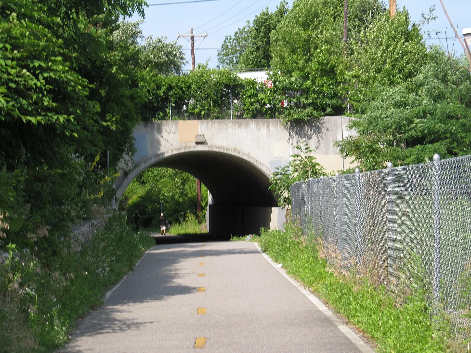 Main Street underpass on the Washington Secondary Trail (West Warwick Greenway), West Warwick.