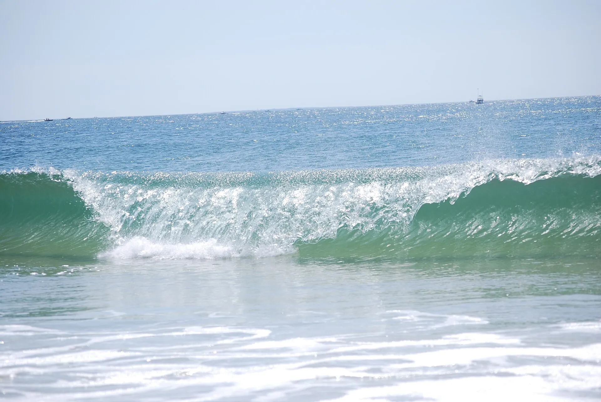 Waves in the sea at Misquamicut Beach, Westerly, Rhode Island.