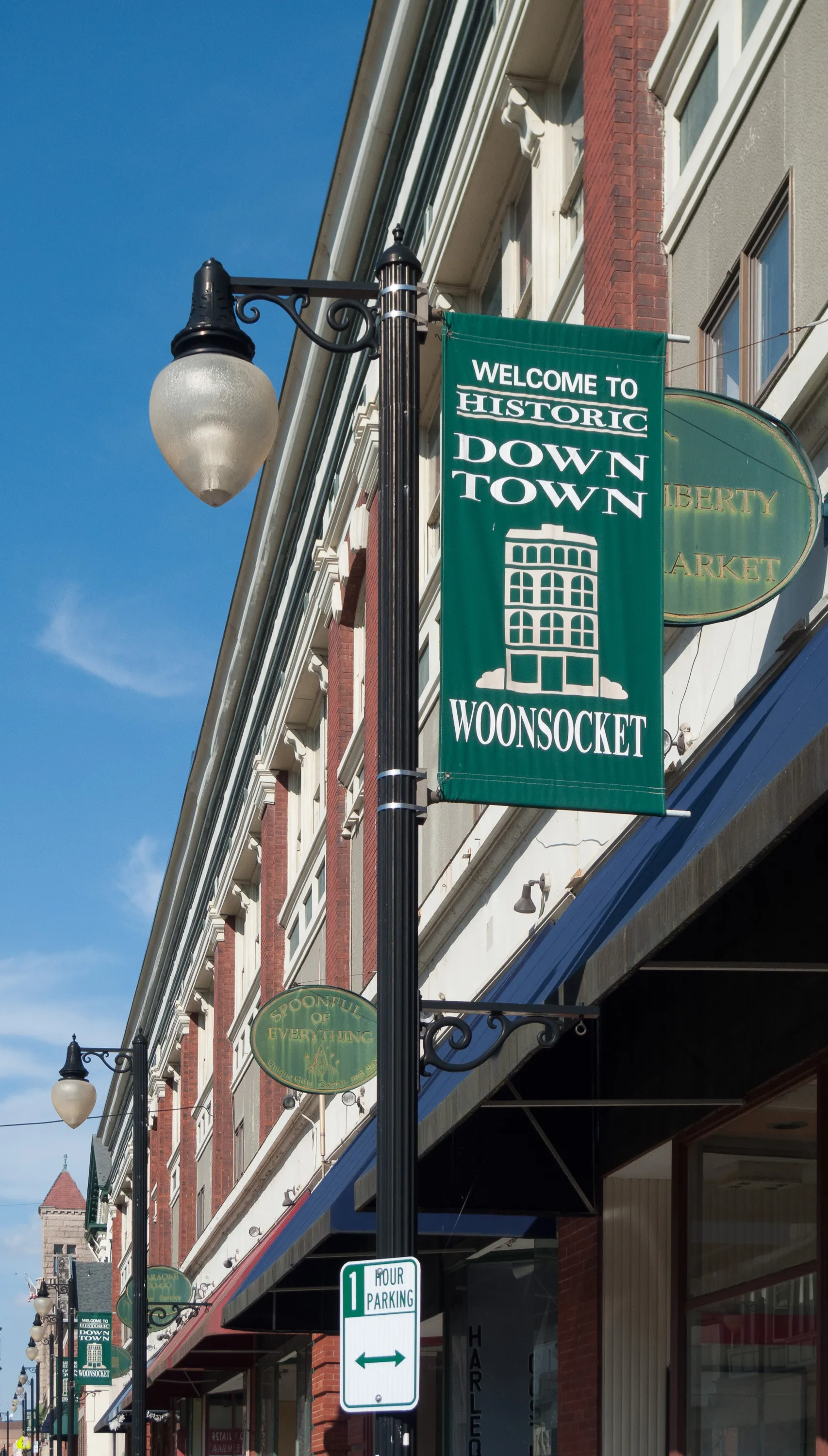 Historic downtown Woonsocket, Rhode Island.