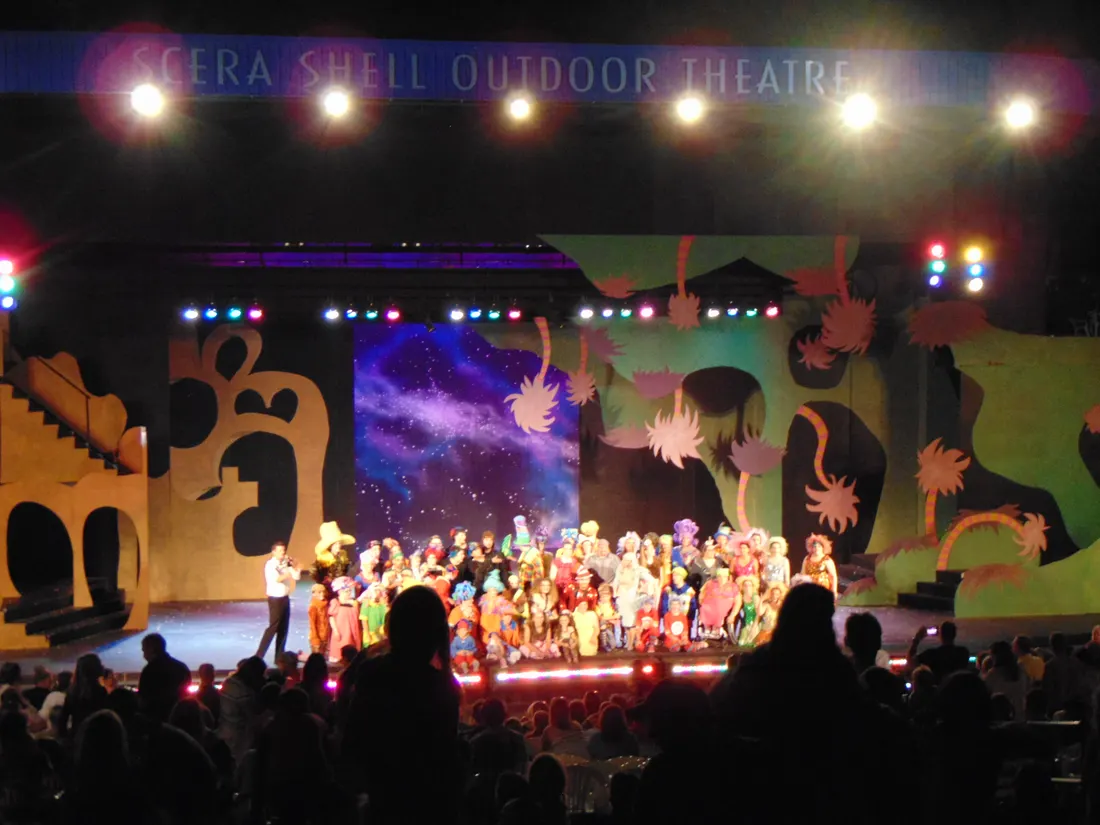 Cast of the production Seussical at the SCERA Shell Outdoor Theatre in Orem, Utah, July 2017