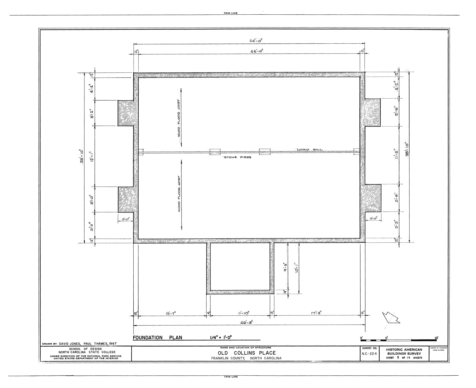 Old Collins Place, State Route 561, Louisburg, Franklin County, NC HABS NC,35-LOUBU.V,5- (sheet 3 of 14).tif