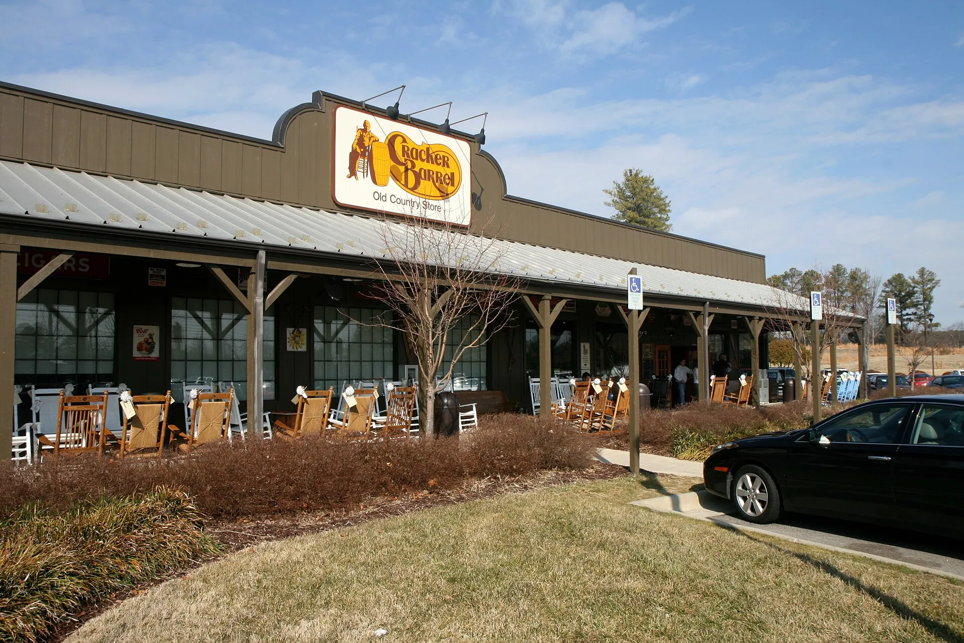 Cracker Barrel Old Country Store at 955 Airport Boulevard, near Raleigh-Durham International Airport, in Morrisville, North Carolina.