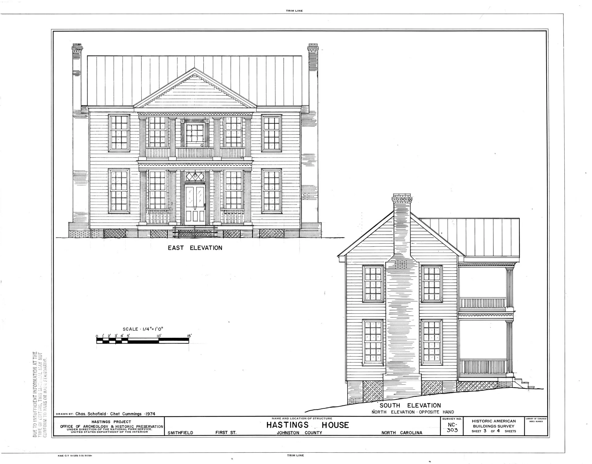 Hastings House, Johnston Street (moved to First Street), Smithfield, Johnston County, NC HABS NC,51-SMIT,1- (sheet 3 of 4).tif