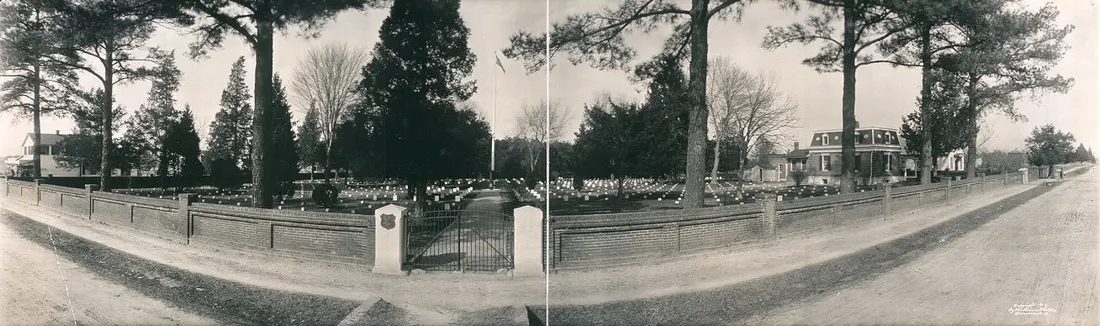Seven Pines National Cemetery near Sandston (1912 panorama)