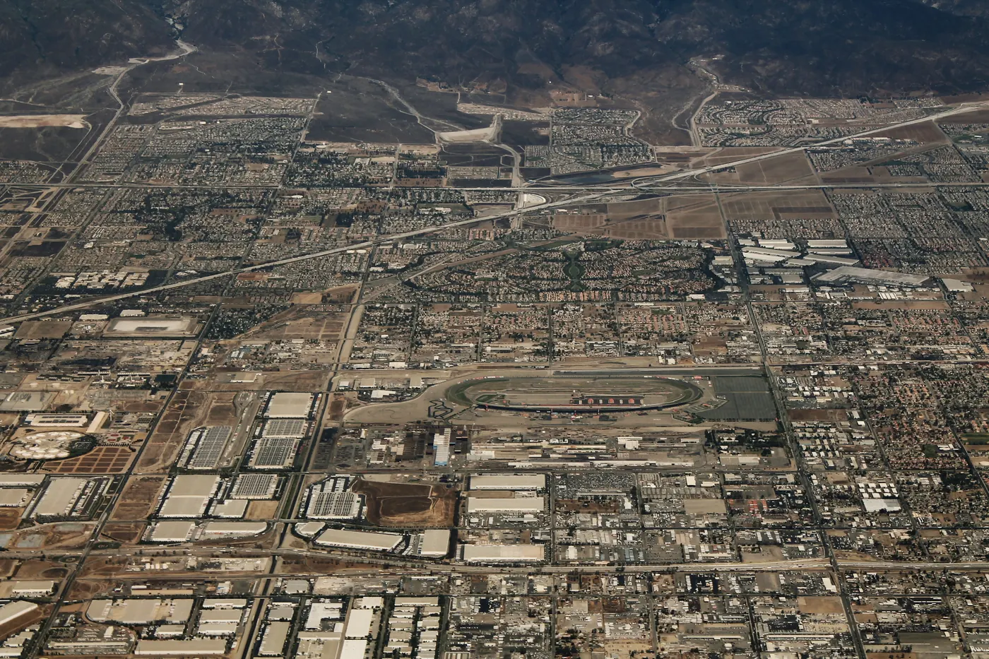 Aerial photograph of Fontana, California
