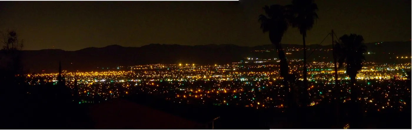 Panorama of Hemet at night