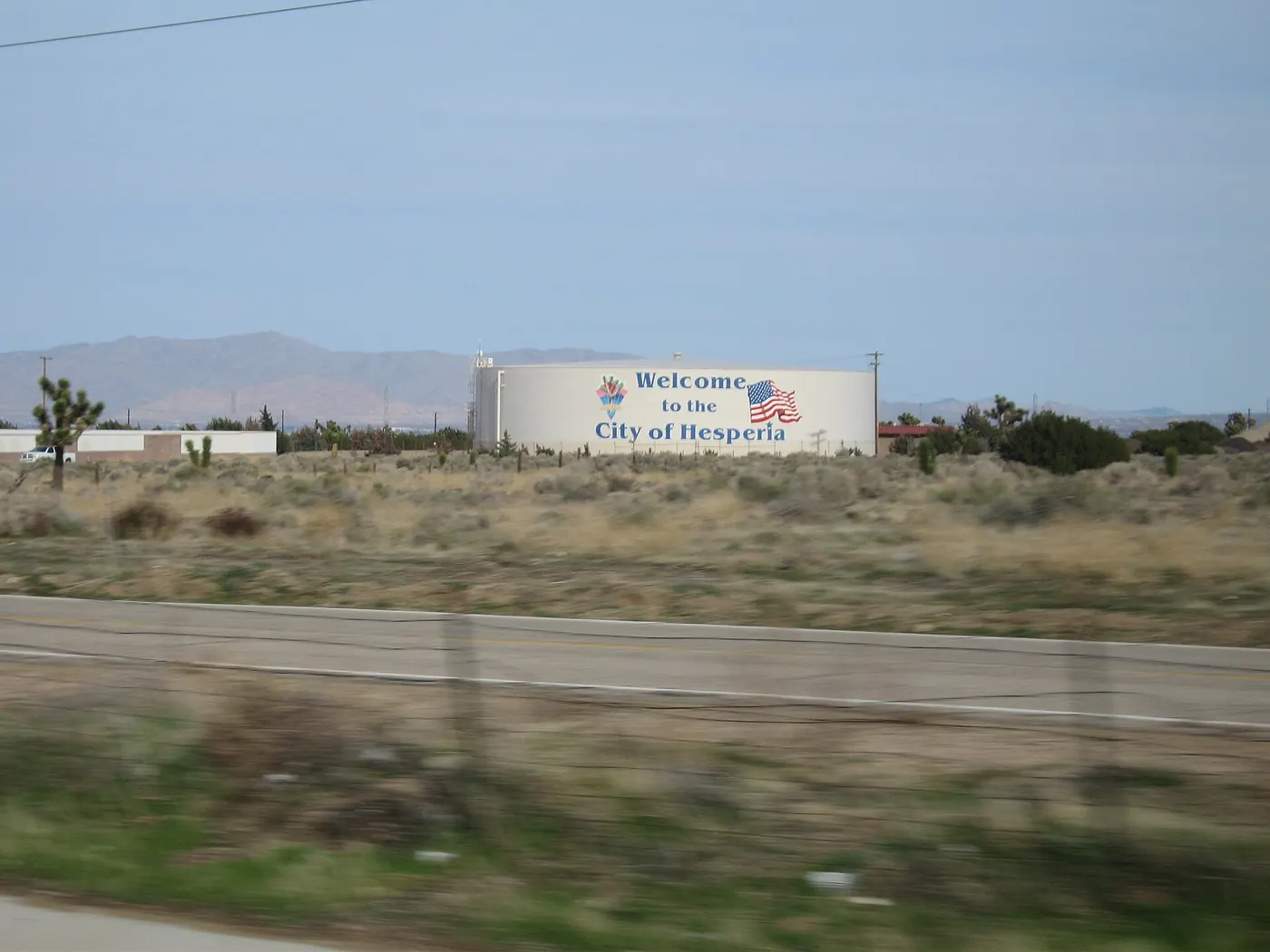 Water tank greeting visitors to Hesperia