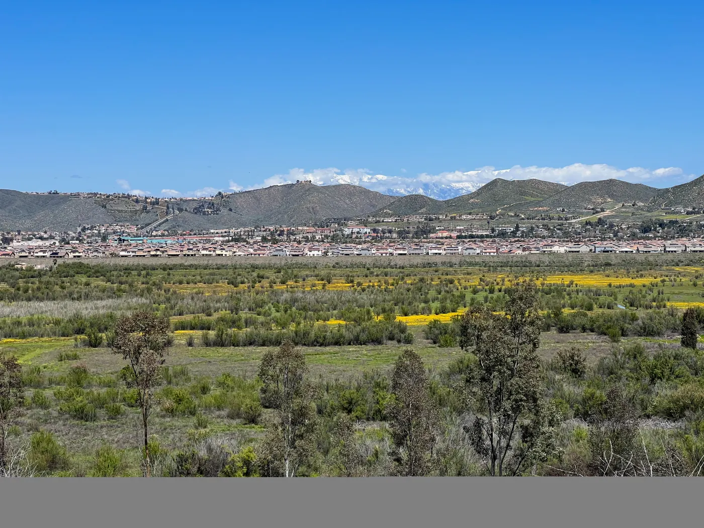 Lake Elsinore viewed from Rome Hill, Temescal Mountains behind