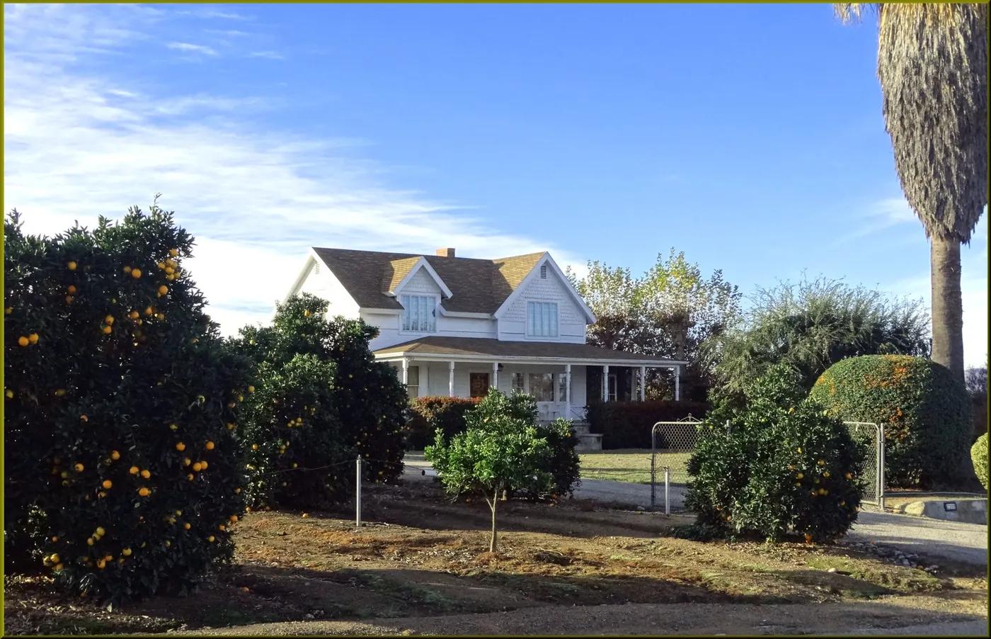 Home nestled within orange groves on the east edge of Redlands, in Mentone, California