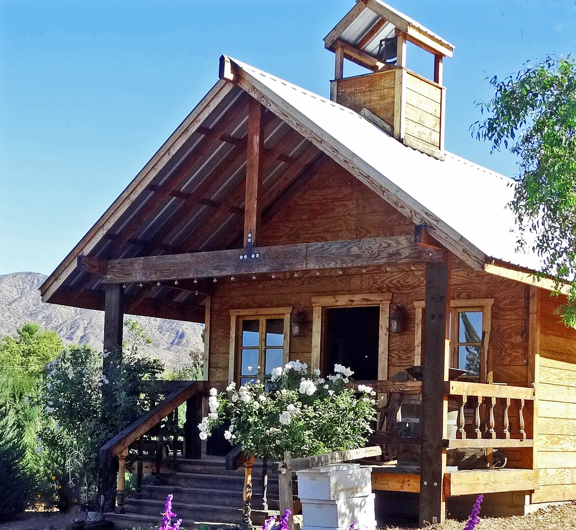 Recreation of a country school house at Green Spot Farm, Mentone, California