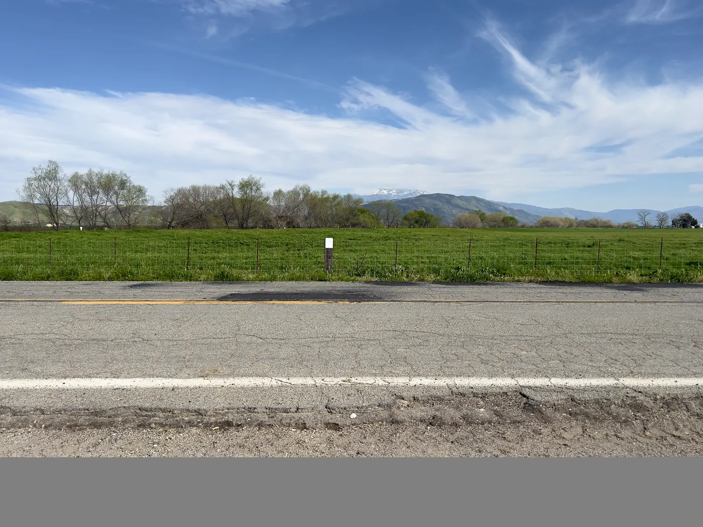 San Jacinto River passing through agricultural land, Nuevo