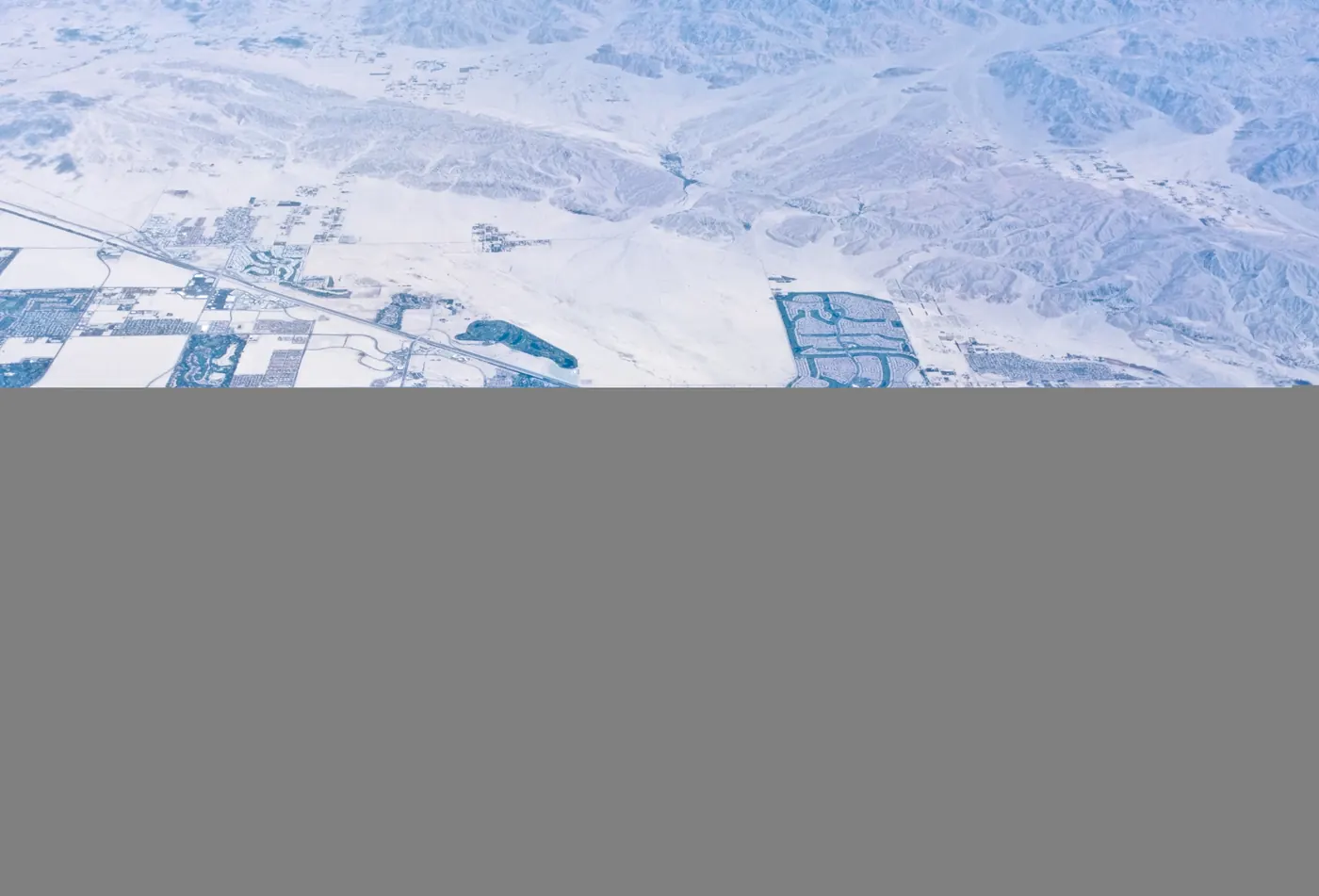 Aerial view of Palm Desert and Bermuda Dunes