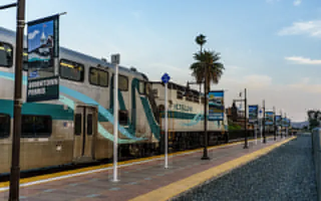 Metrolink train at Perris-Downtown station