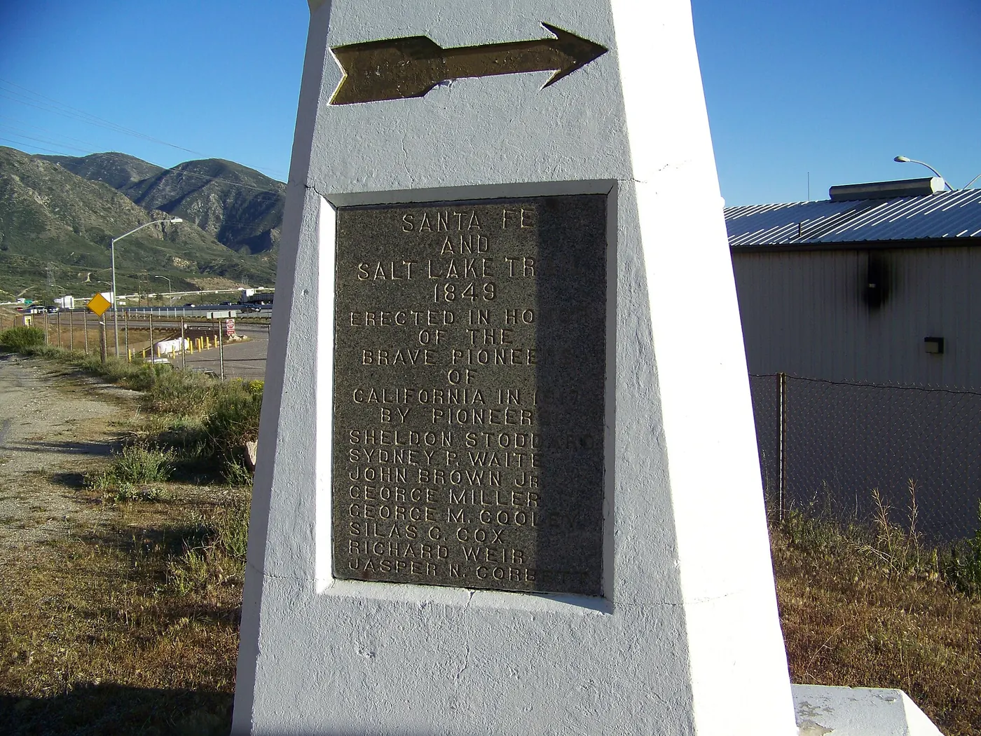 California Landmark No. 576: Santa Fe and Salt Lake Trail Monument, Phelan