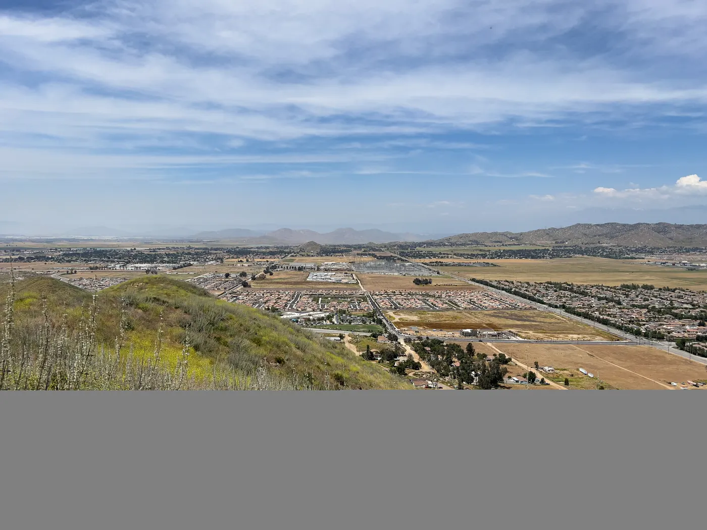 Looking north from Menifee Hills over Menifee, Romoland, Nuevo