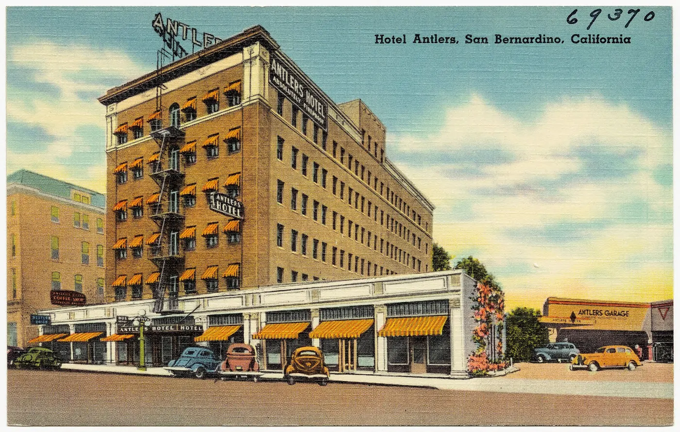 The Hotel Antlers, San Bernardino (vintage postcard)
