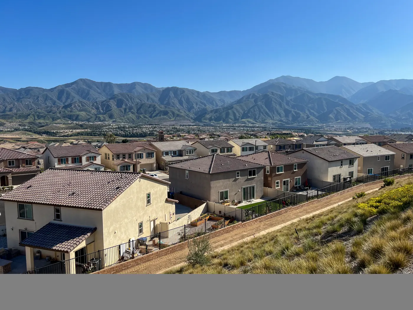 Temescal Valley neighborhood, Santa Ana Mountains in the distance