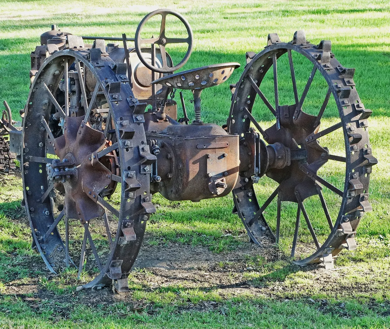 Old tractor in the back yard of the historic Yucaipa Adobe, Yucaipa, California