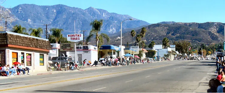 Looking up Yucaipa Boulevard, Yucaipa, California