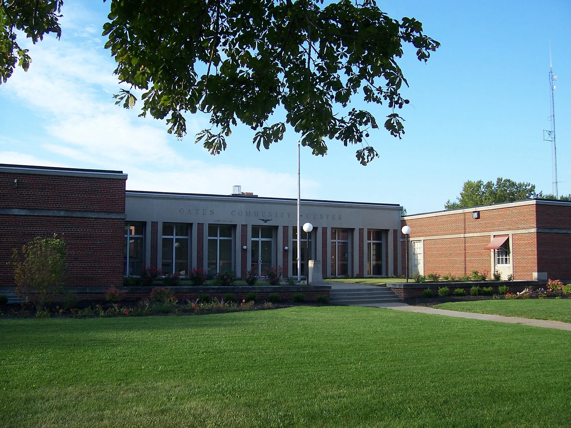 Gates community center, which houses the town hall