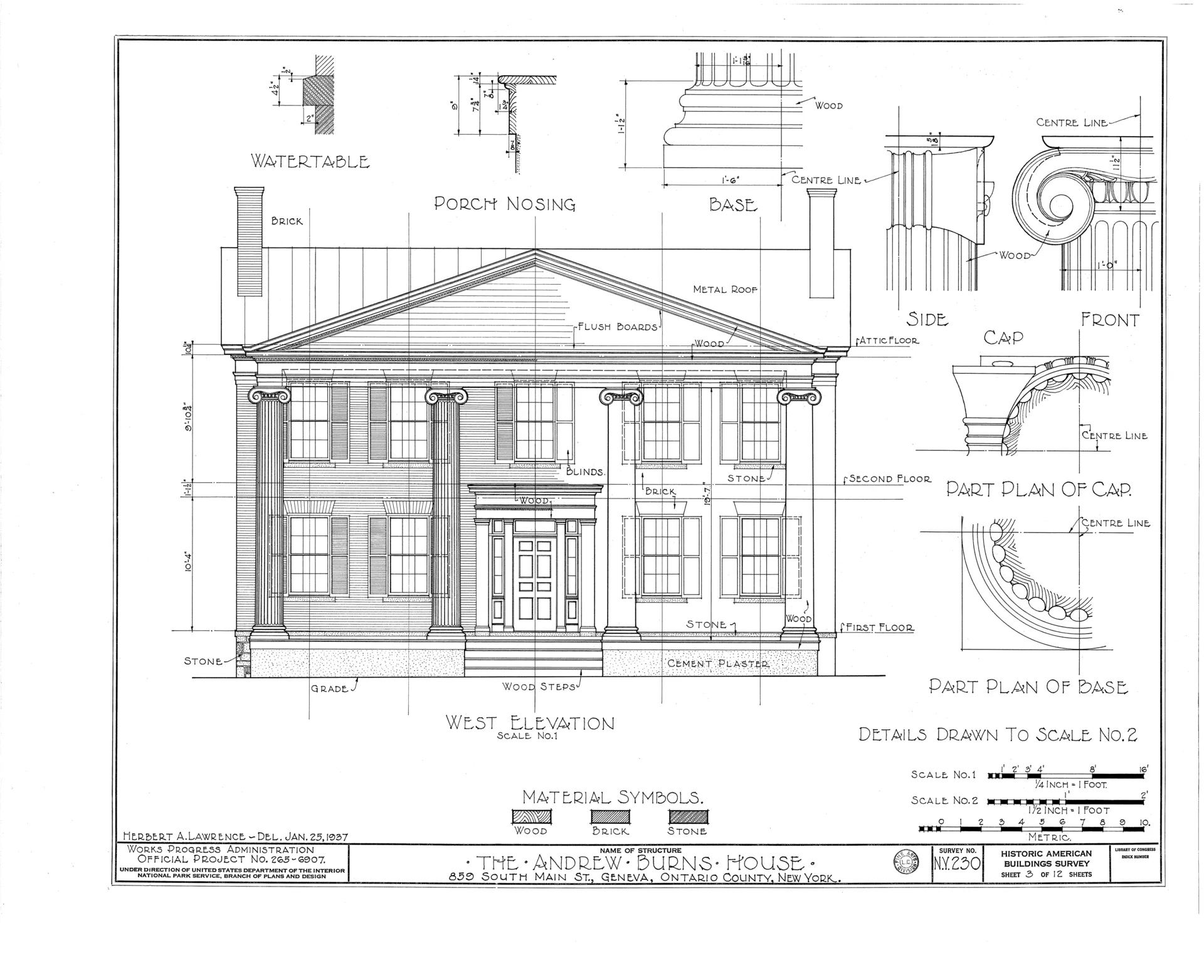 Andrew Burns House 859 South Main Street Geneva Ontario County NY HABS NY 35 GEN 3 sheet 3 of 12