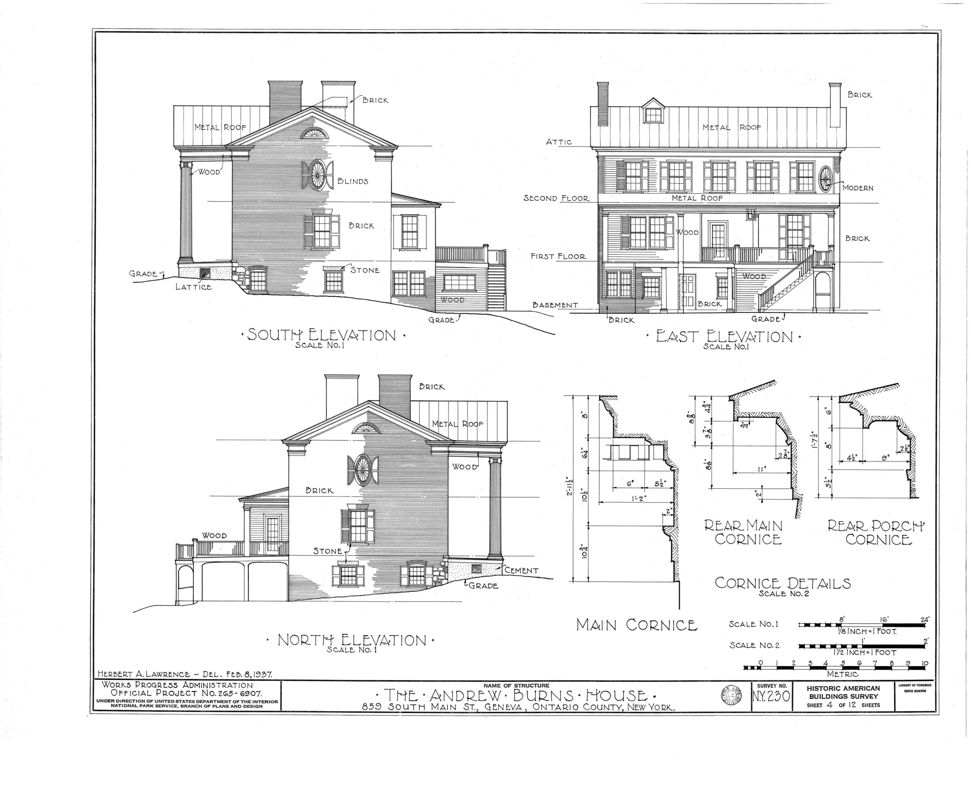 Andrew Burns House 859 South Main Street Geneva Ontario County NY HABS NY 35 GEN 3 sheet 4 of 12