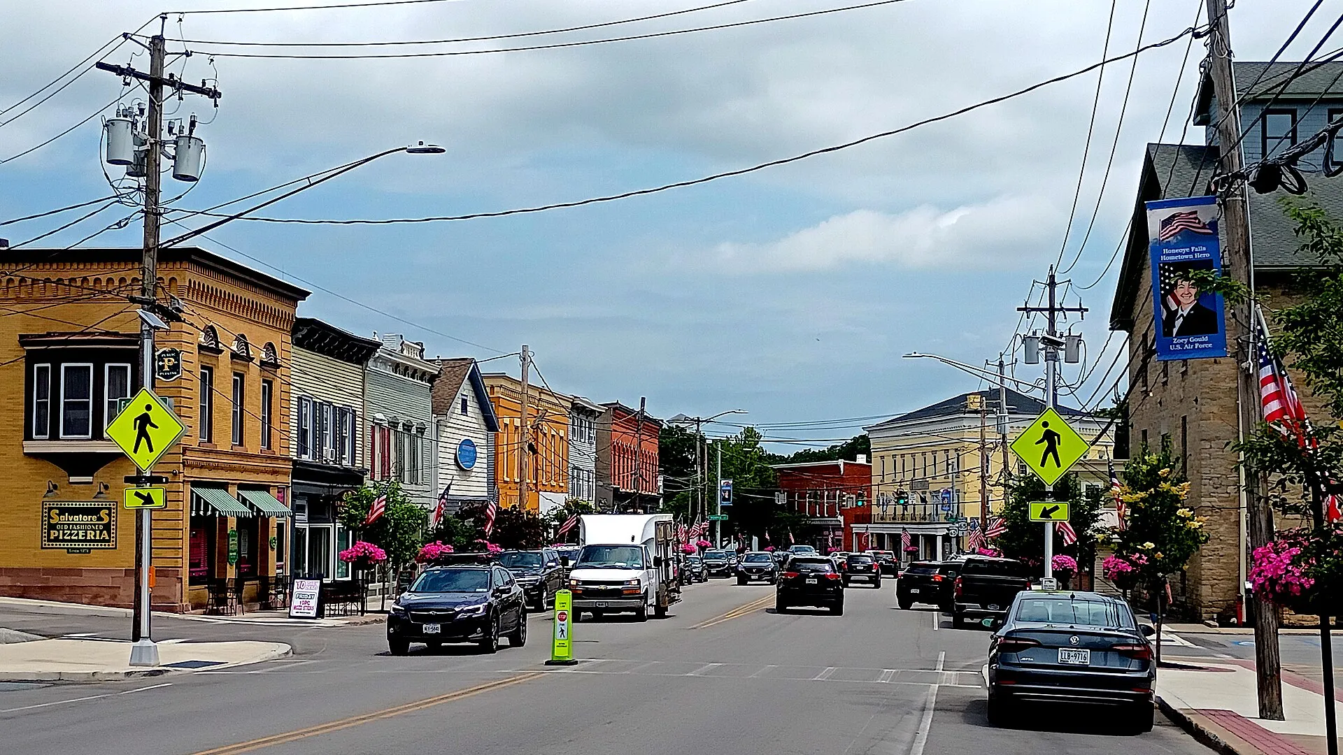 Main Street in downtown Honeoye Falls, June 2025