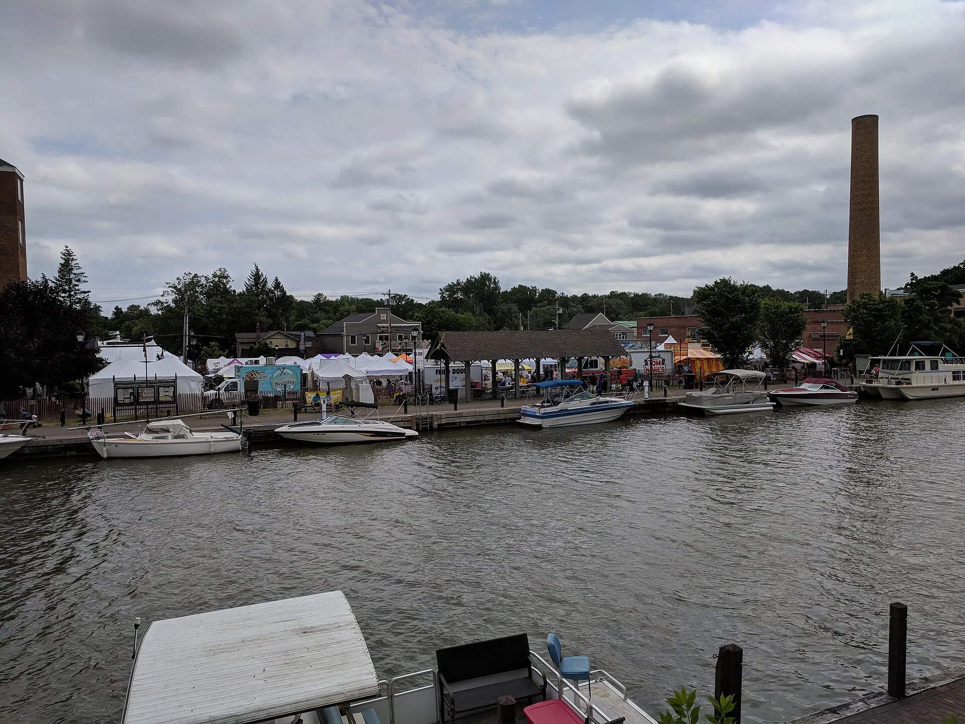 Marina on the north side of the Erie Canal at the 2018 Fairport Canal Days festival