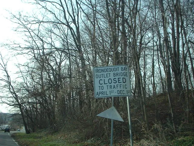 Lake Road at Bay Road in the town of Webster