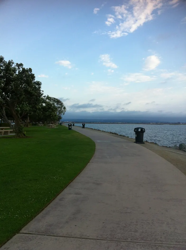 Walking path next to the bay in Marina Park, Chula Vista