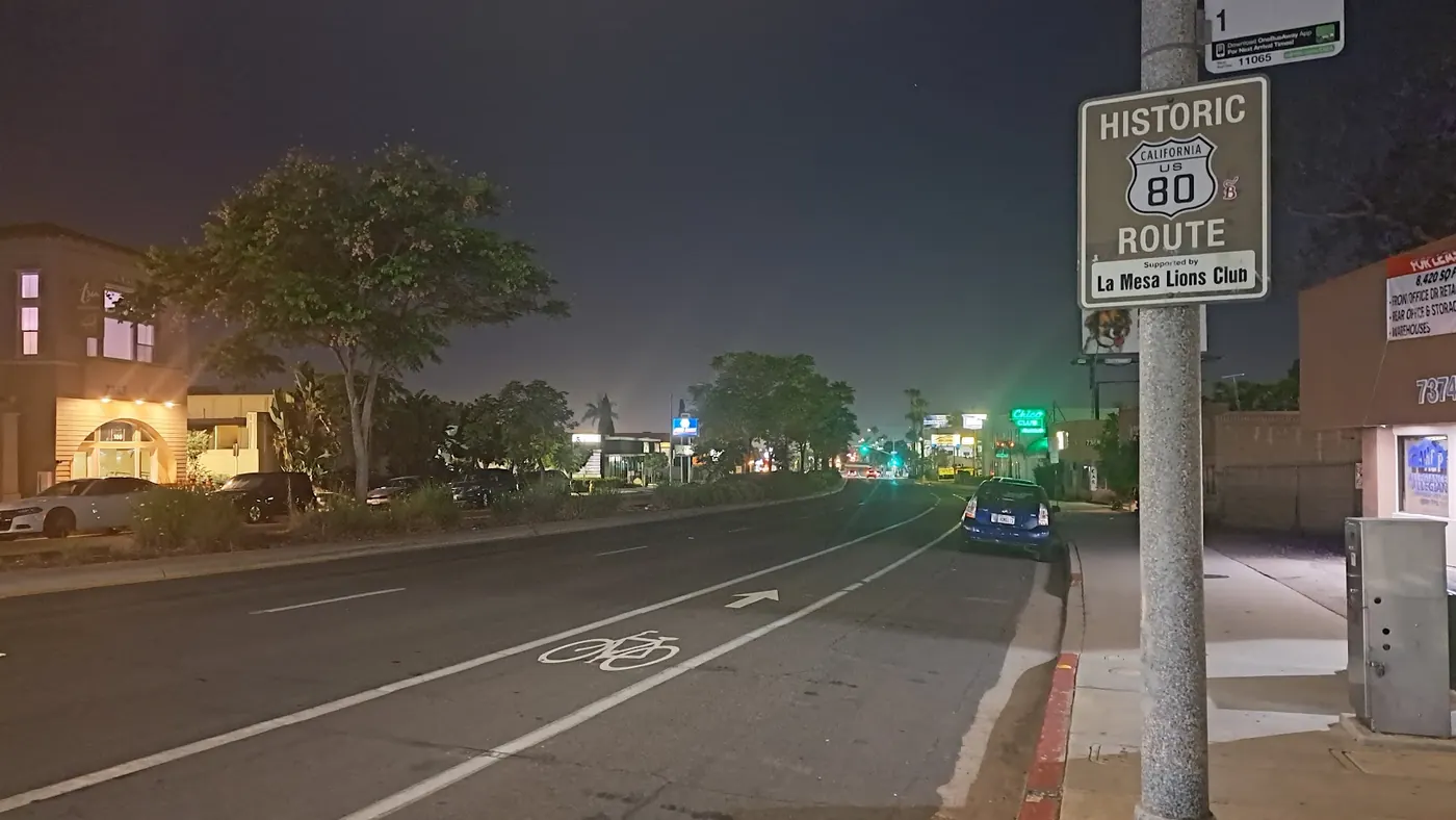 Historic US 80 marker at El Cajon Boulevard and Keeney Street, La Mesa